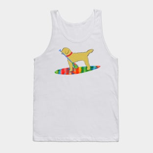 Colorful Stand Up Paddle Board Goldendoodle Dog Tank Top